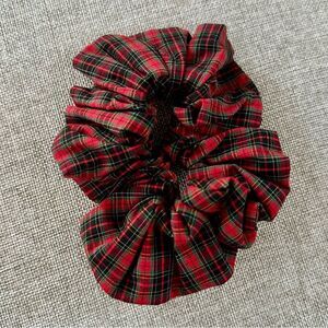 Red Tartan Plaid Christmas Scrunchie